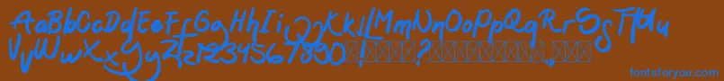 Sontoloyo Font – Blue Fonts on Brown Background