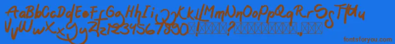 Sontoloyo-fontti – ruskeat fontit sinisellä taustalla