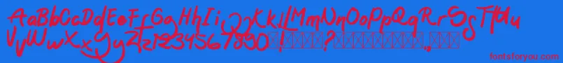 Sontoloyo Font – Red Fonts on Blue Background