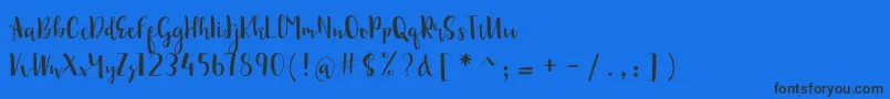 フォントsonya demo – 黒い文字の青い背景