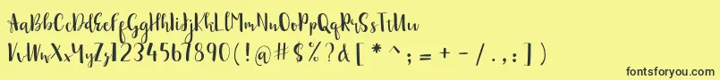 sonya demo Font – Black Fonts on Yellow Background