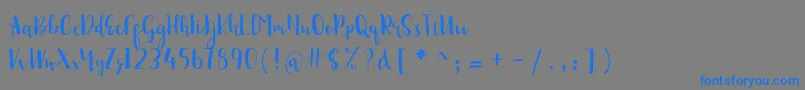sonya demo-Schriftart – Blaue Schriften auf grauem Hintergrund