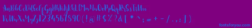 sonya demo-Schriftart – Blaue Schriften auf violettem Hintergrund