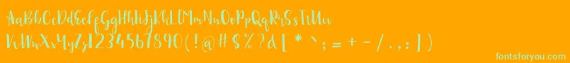 sonya demo Font – Green Fonts on Orange Background