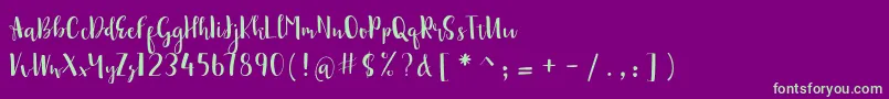sonya demo Font – Green Fonts on Purple Background