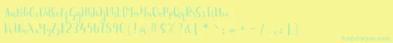 sonya demo Font – Green Fonts on Yellow Background