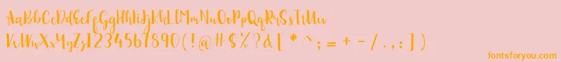 sonya demo Font – Orange Fonts on Pink Background