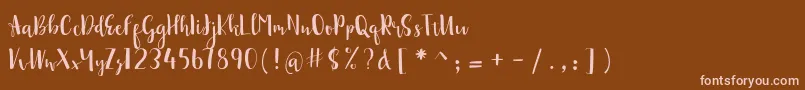 sonya demo Font – Pink Fonts on Brown Background