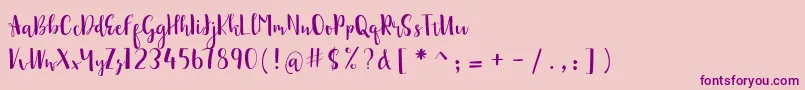 sonya demo Font – Purple Fonts on Pink Background