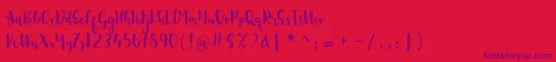 sonya demo Font – Purple Fonts on Red Background