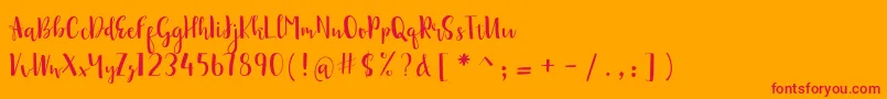 sonya demo Font – Red Fonts on Orange Background