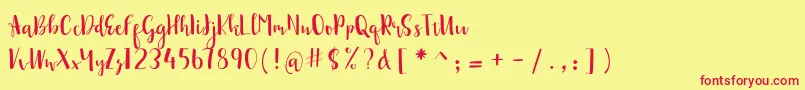 sonya demo Font – Red Fonts on Yellow Background