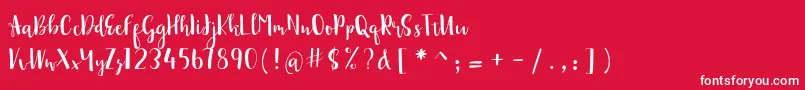 sonya demo Font – White Fonts on Red Background