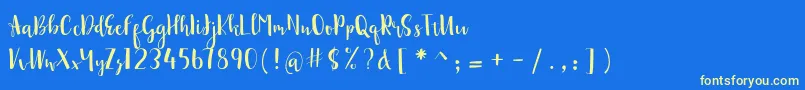sonya demo Font – Yellow Fonts on Blue Background