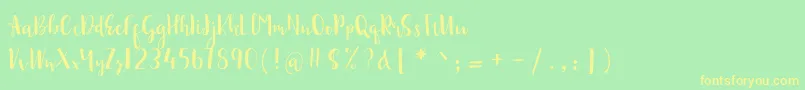 sonya demo Font – Yellow Fonts on Green Background