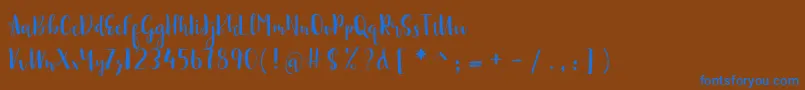 sonya demo Font – Blue Fonts on Brown Background