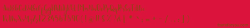 フォントsonya demo – 赤い背景に茶色の文字