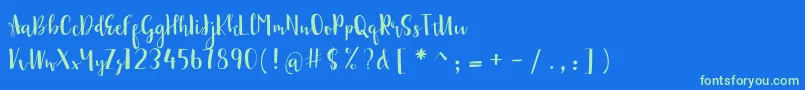 Шрифт sonya demo – зелёные шрифты на синем фоне