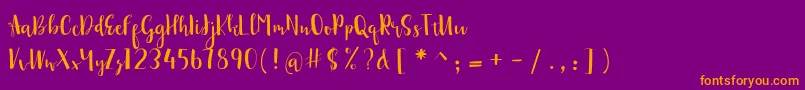 Шрифт sonya demo – оранжевые шрифты на фиолетовом фоне