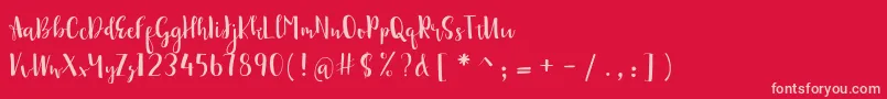 sonya demo-Schriftart – Rosa Schriften auf rotem Hintergrund