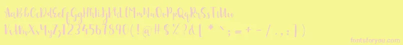 sonya demo Font – Pink Fonts on Yellow Background