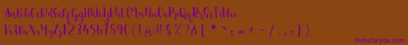 sonya demo-Schriftart – Violette Schriften auf braunem Hintergrund