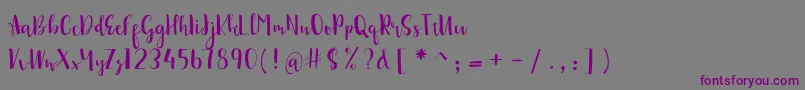 sonya demo-Schriftart – Violette Schriften auf grauem Hintergrund