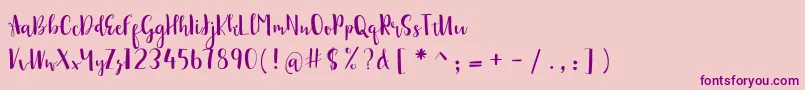 sonya demo Font – Purple Fonts on Pink Background