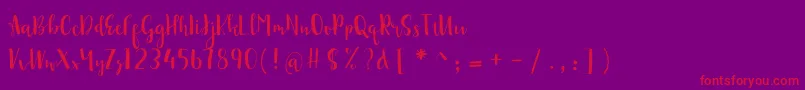 sonya demo Font – Red Fonts on Purple Background