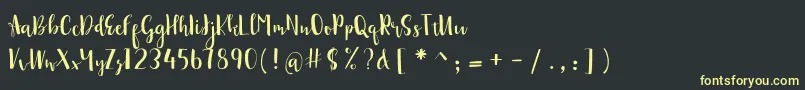 sonya demo Font – Yellow Fonts on Black Background