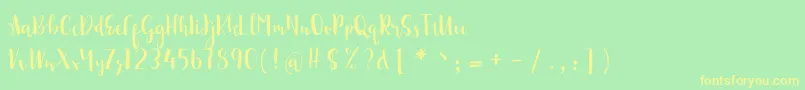 sonya demo Font – Yellow Fonts on Green Background
