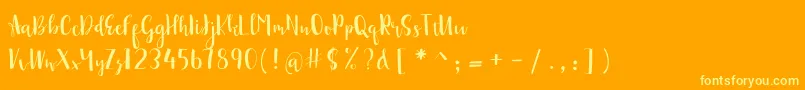 sonya demo Font – Yellow Fonts on Orange Background