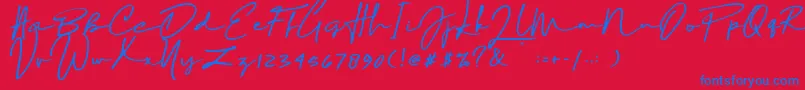 Sophia Bella DEMO Font – Blue Fonts on Red Background