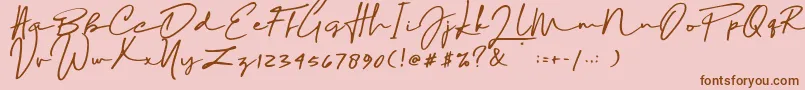 Sophia Bella DEMO Font – Brown Fonts on Pink Background