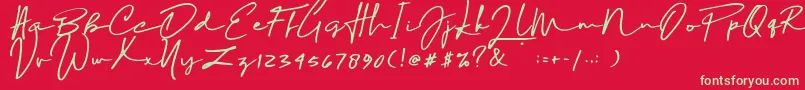 Sophia Bella DEMO Font – Green Fonts on Red Background