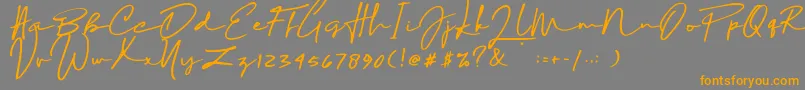 Sophia Bella DEMO-Schriftart – Orangefarbene Schriften auf grauem Hintergrund