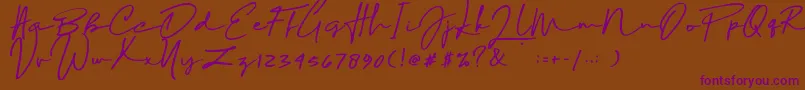 Sophia Bella DEMO Font – Purple Fonts on Brown Background