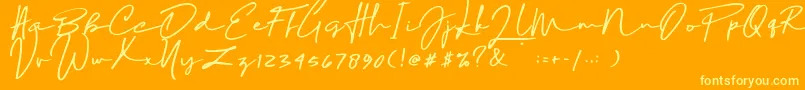 fuente Sophia Bella DEMO – Fuentes Amarillas Sobre Fondo Naranja