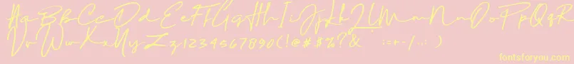Sophia Bella DEMO Font – Yellow Fonts on Pink Background