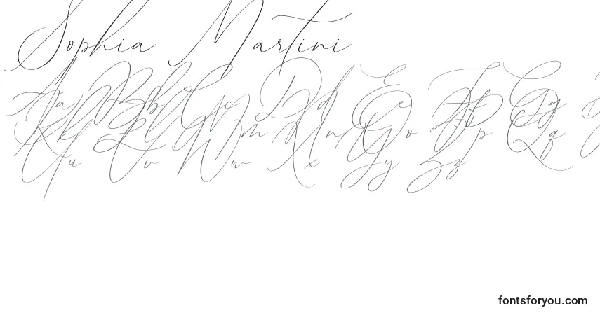Шрифт Sophia Martini – алфавит, цифры, специальные символы