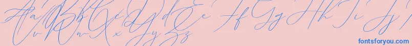 Sophia Martini-Schriftart – Blaue Schriften auf rosa Hintergrund