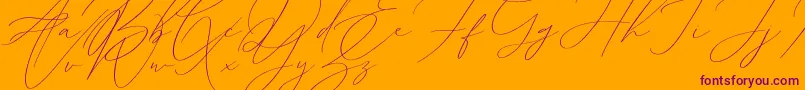Sophia Martini Font – Purple Fonts on Orange Background