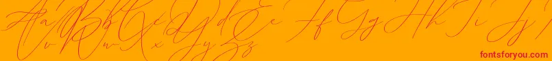 Sophia Martini-Schriftart – Rote Schriften auf orangefarbenem Hintergrund