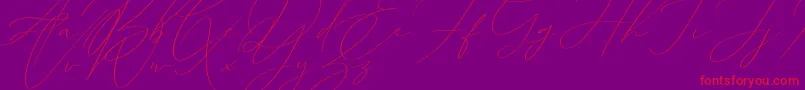 Police Sophia Martini – polices rouges sur fond violet