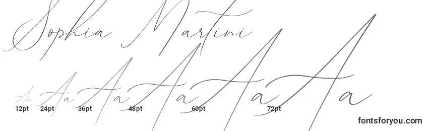 Sophia Martini Font Sizes