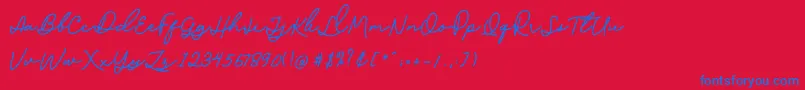 Sophia Script Demo Font – Blue Fonts on Red Background