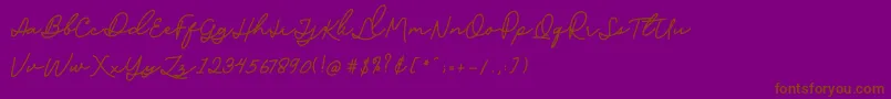 Sophia Script Demo Font – Brown Fonts on Purple Background