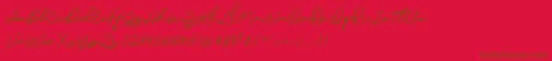 Sophia Script Demo Font – Brown Fonts on Red Background