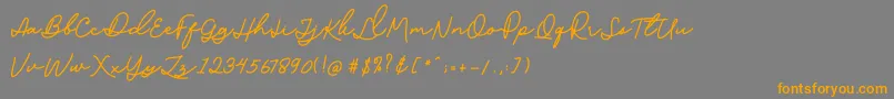 Sophia Script Demo Font – Orange Fonts on Gray Background