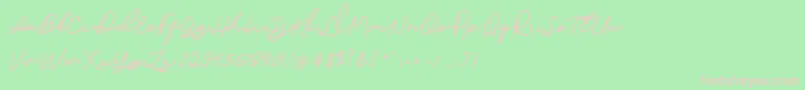 Fonte Sophia Script Demo – fontes rosa em um fundo verde